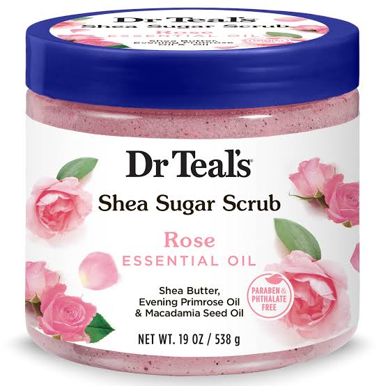 Dr Teals Shea Sugar Scrub Rose Essential Oil