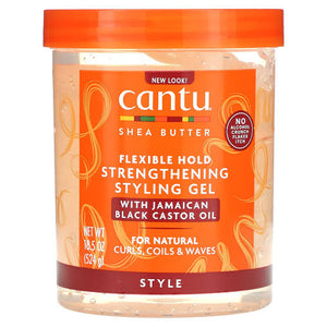 Cantu Shea Butter Flexible Hold Strengthening Styling Gel with Jamaican Black Castor Oil