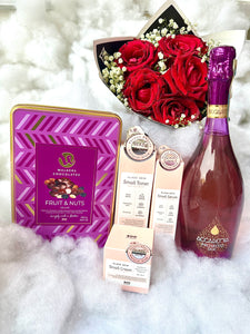Valentine Glass Skin Set : Dearboo Glass Skin + Prosecco + Chocolate