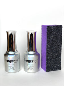 Top Coat & Base Coat Gel Nail Polish + FREE Buffer